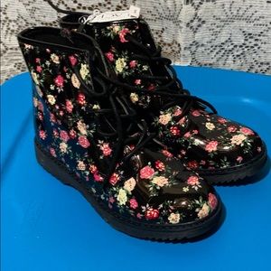 Floral Combat Boots